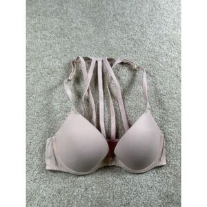 Victorias Secret Pink Wear Everywhere Push-Up Bra Strappy Back Lightly Lined Siz